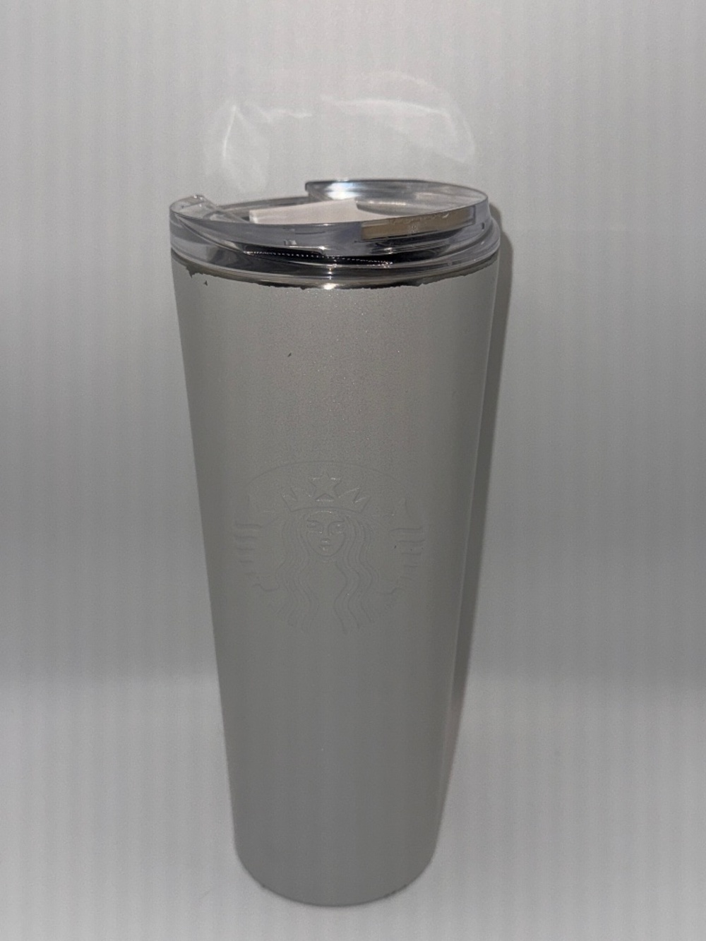 Starbucks 2021 White Pearl Shimmer Stainless Steel Tumbler 16 oz Flip Lid